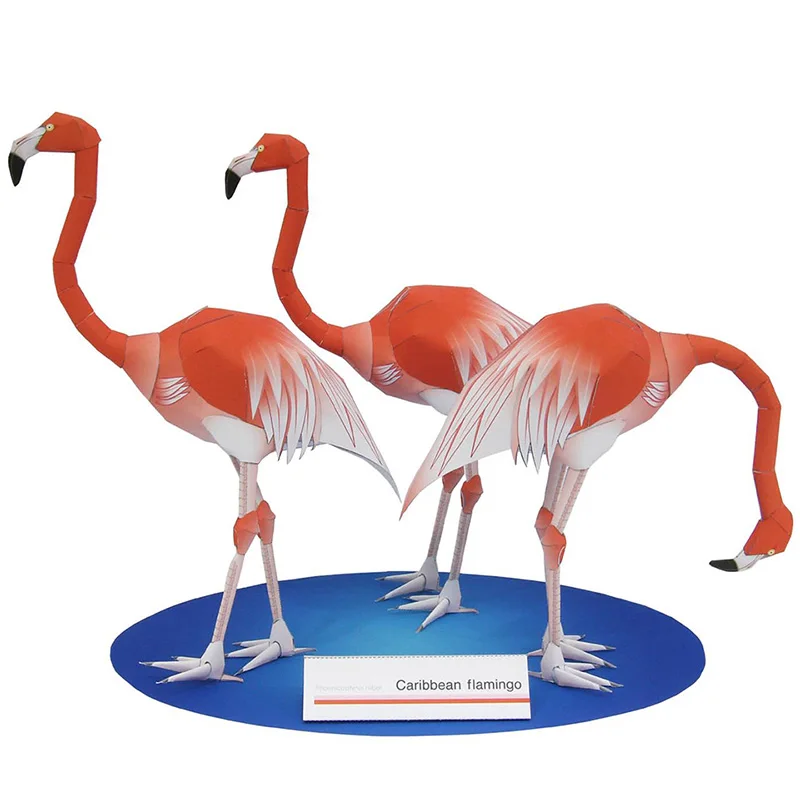 Art Craft Cardboard - Caribbean Flamingo Vouwen Drie Vogel Origami