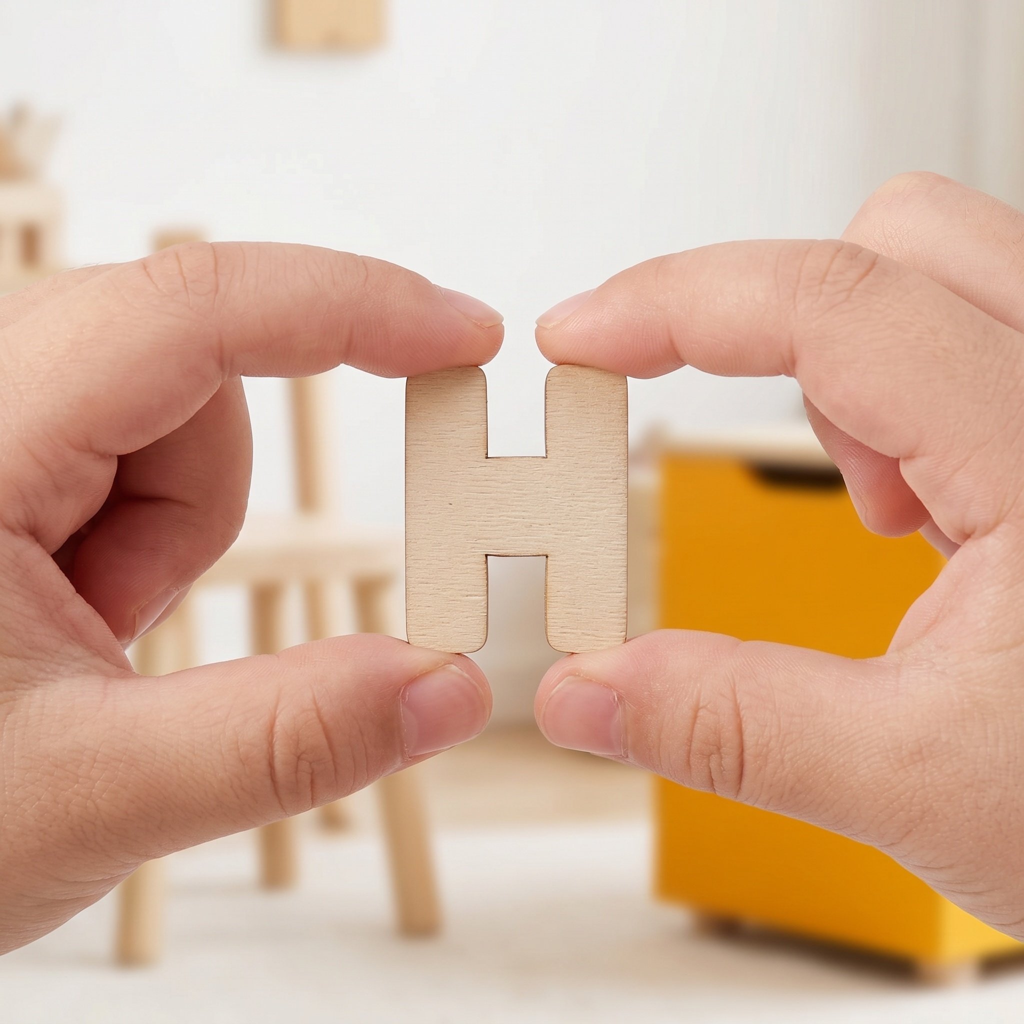 Art And Craft For Nursery - 1 set houten alfabetletters, onafgewerkte houten