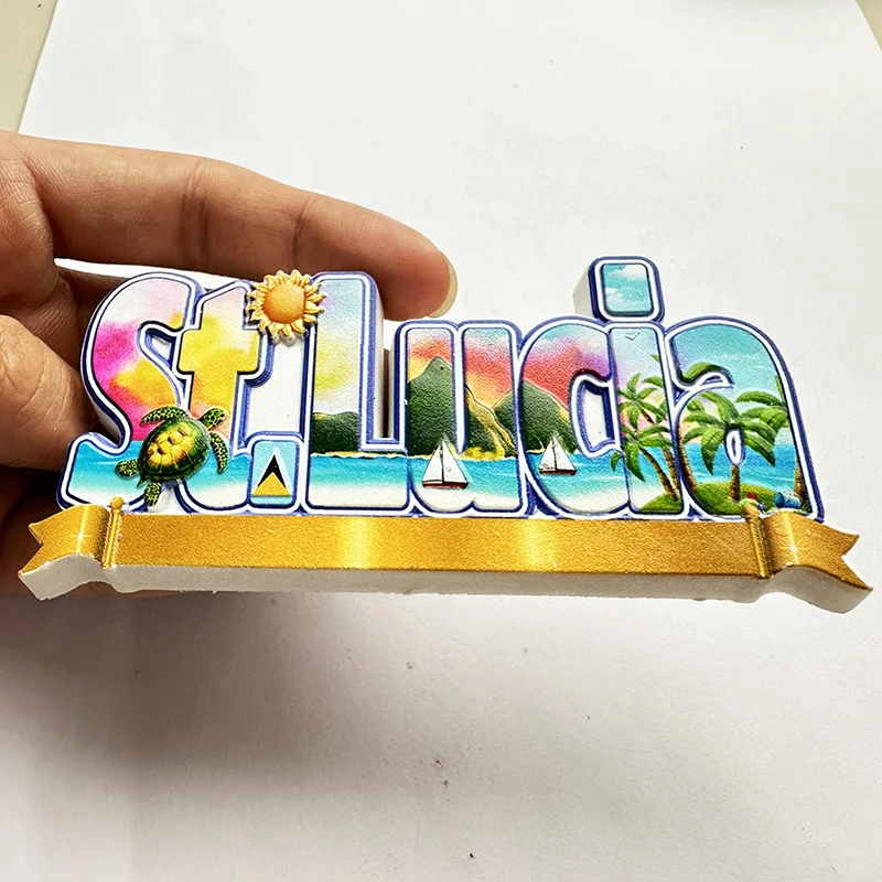 Art Craft Magnet - St. Lucia West Indies, Strand 3D