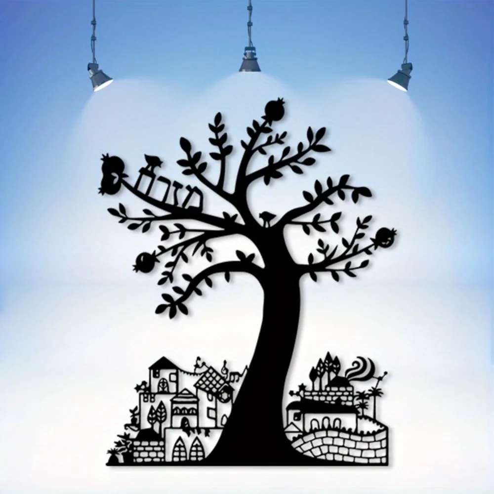 Art Craft & Architecture - CIFBUY Metalen Wanddecoratie Granaatappelboom Jeruzalem Bord