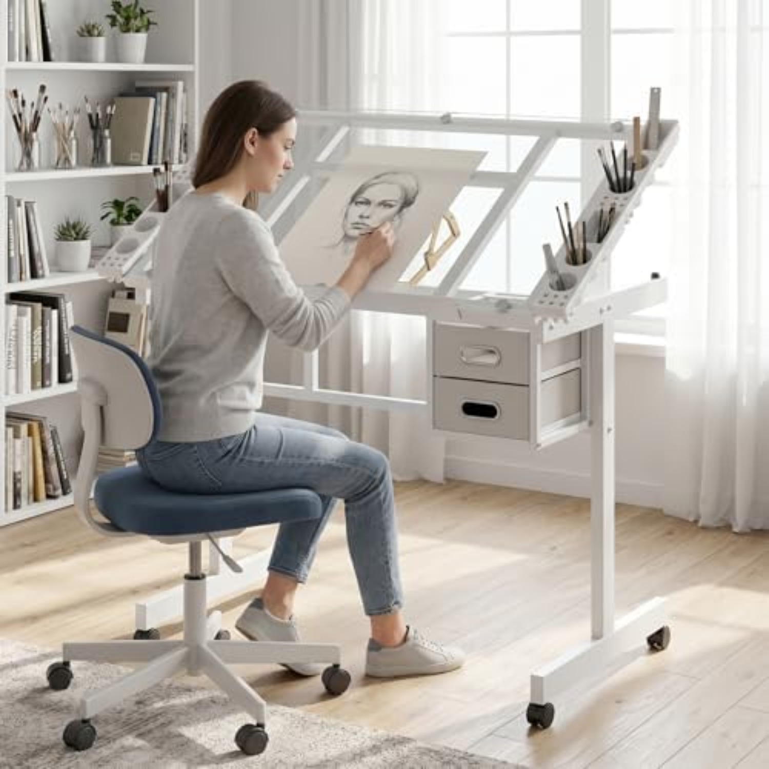 Art Craft & Architecture - Verrijdbare tekentafel, schildertafel, kunst- en knutseltafel