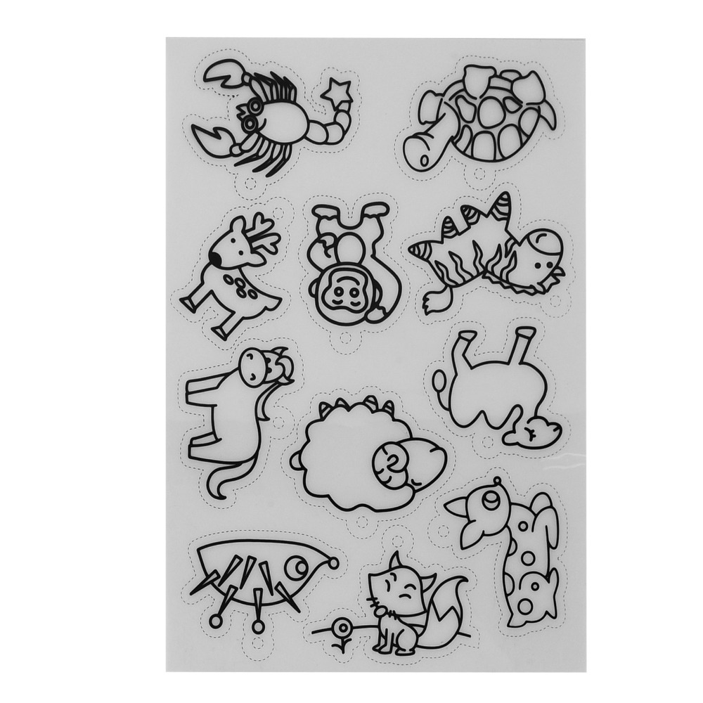 Craft And Art Difference - 8 STUKS Schattige dieren krimpvellen Wit