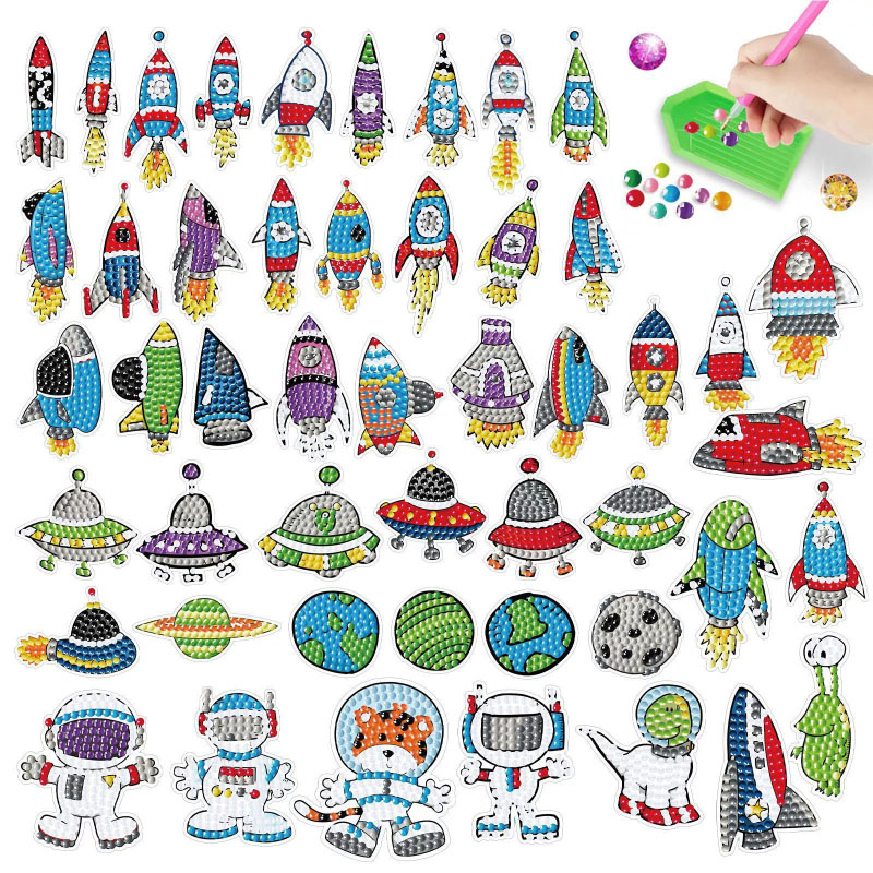 Art And Craft Rocket - Space Diamond Art Kit voor kinderen