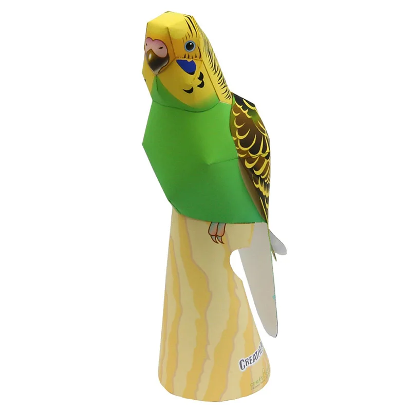 Art Craft Cardboard - Grasparkiet Papegaai Vogel Handgemaakte Origami Art