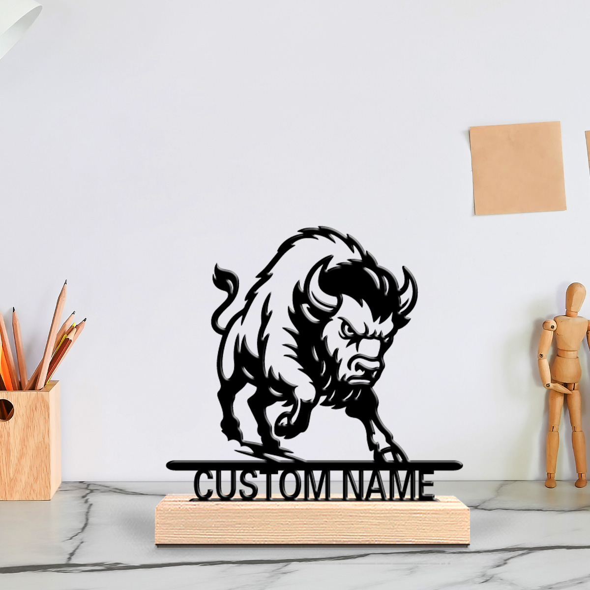 Art Craft Room - 1 stuk Minimalistische leeuw, aanpasbare tekst,