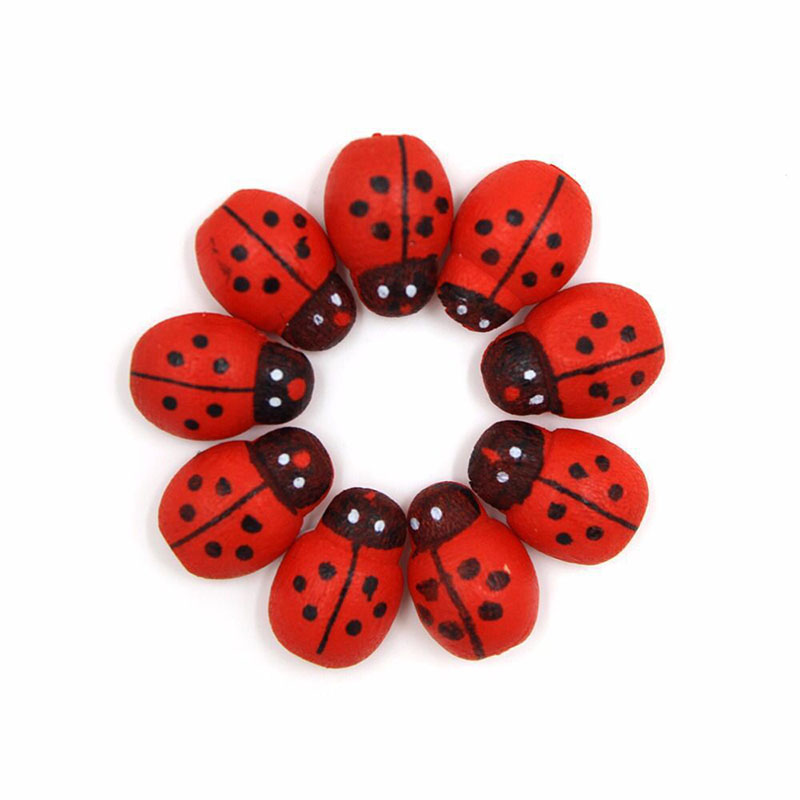 Art Craft Ladybug - Zelfklevende mini koelkastdecoratie mini lieveheersbeestjes houten