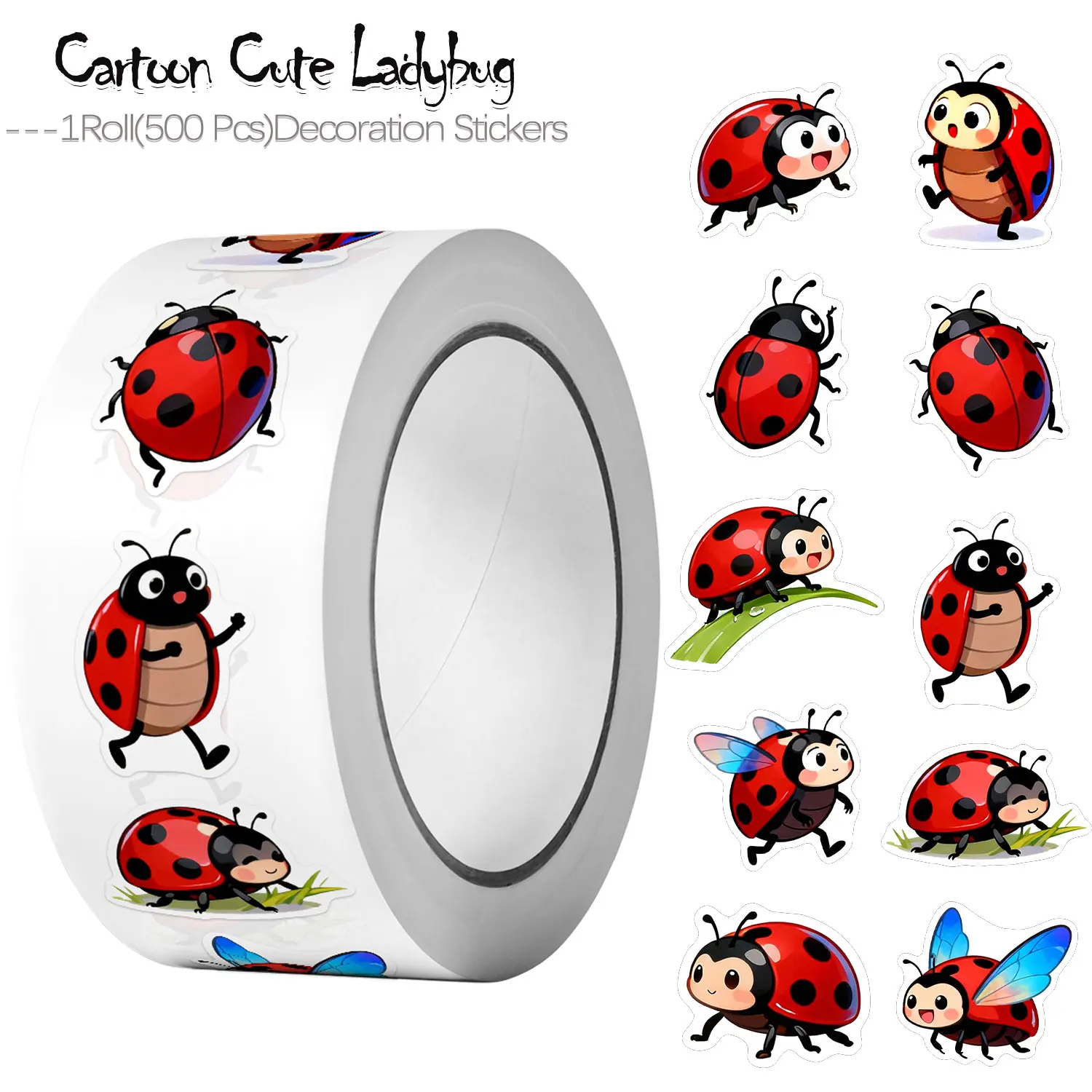 Art Craft Ladybug - 1Roll (500 Stuks) 10 Onregelmatige Cartoon
