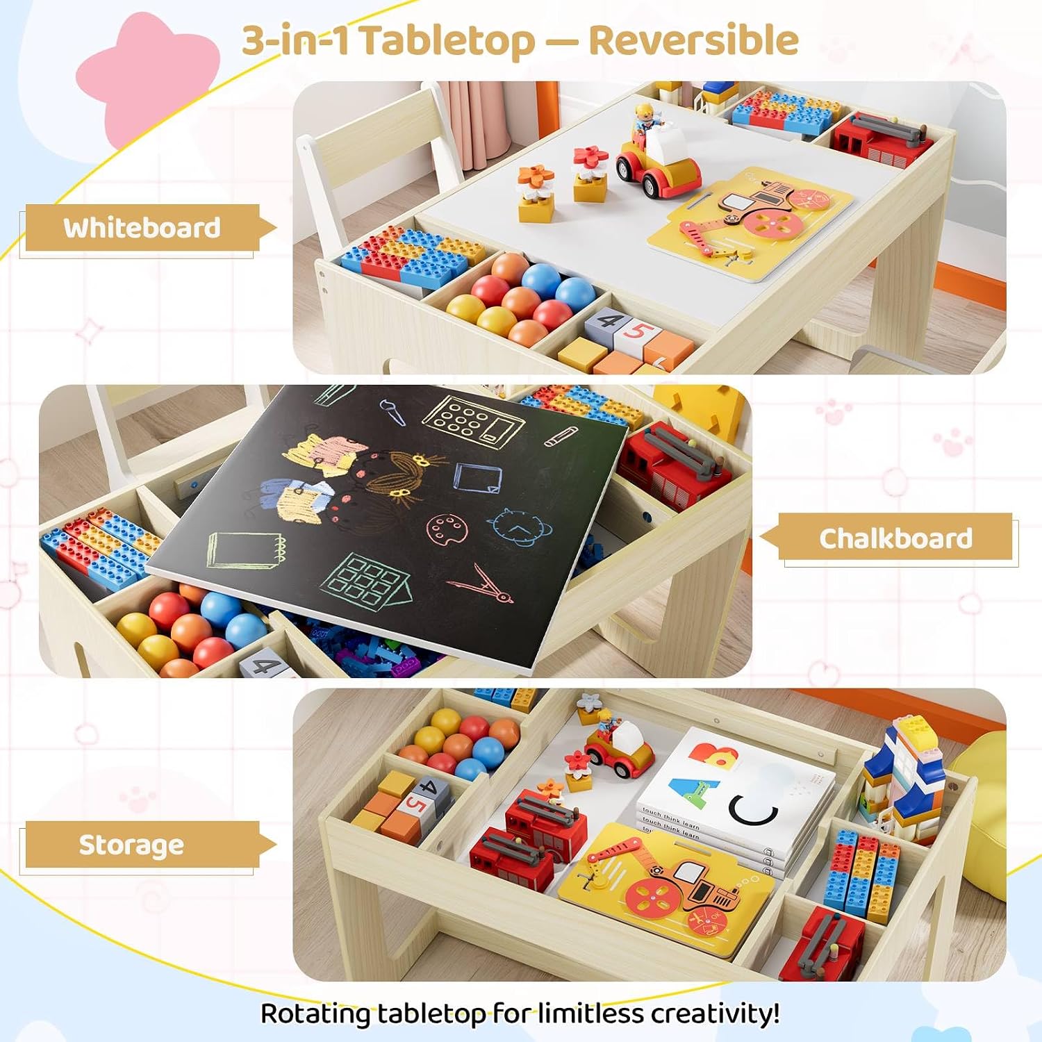 3-in-1 kinderkunsttafel- en st - Art And Craft For Nursery recensie en prijs