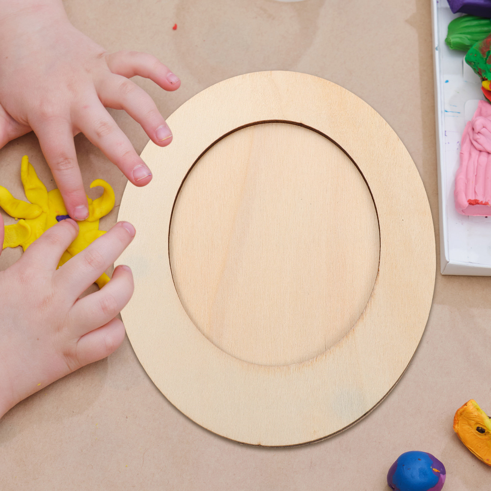 Onvoltooide ovale houten fotol - Art Craft Activities For Preschoolers recensie en prijs