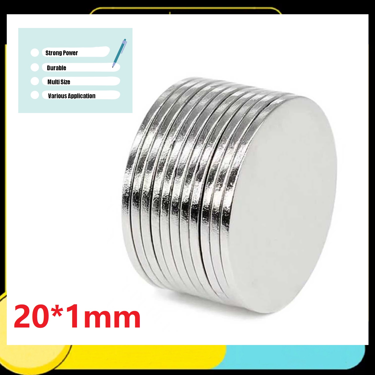 20x1mm koelkastmagneten, white - Art Craft Magnet recensie en prijs