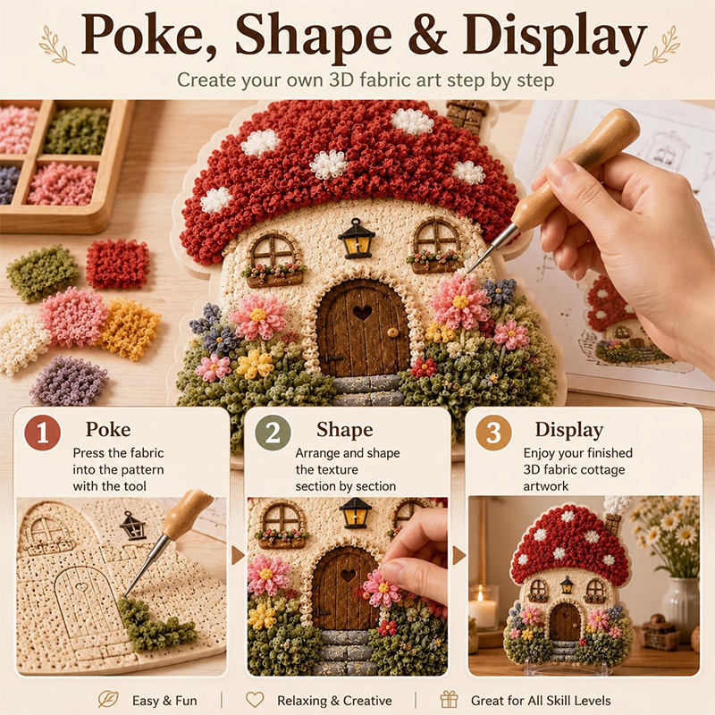 3D Mushroom House Poke Art DIY - Art Craft & Architecture recensie en prijs