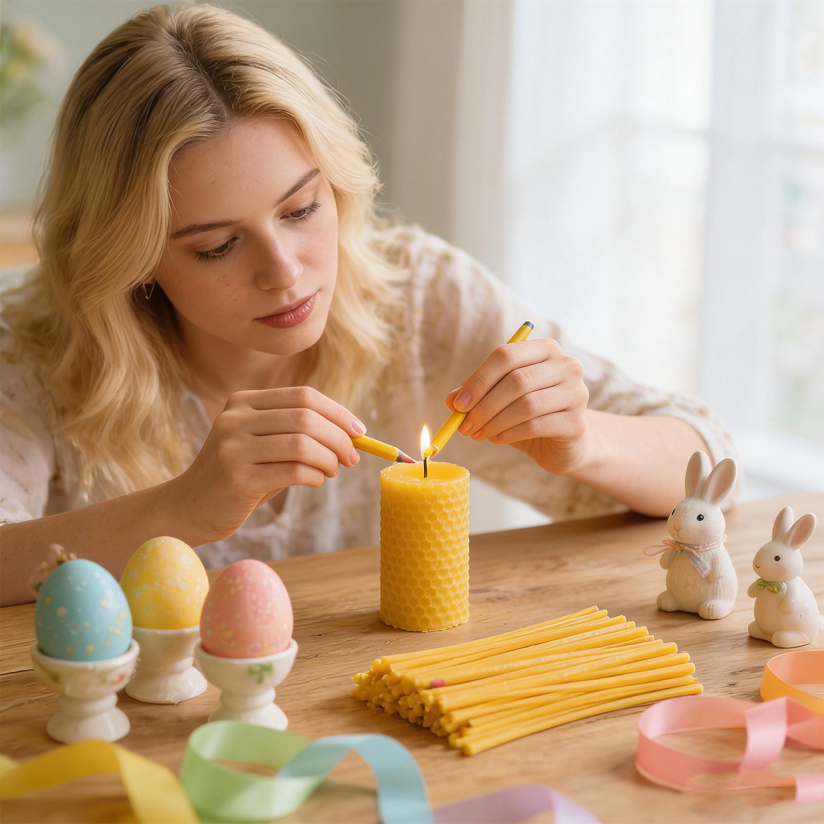 Ei-decoratie bijenwasstokjes 1 - Art Craft Easter recensie en prijs